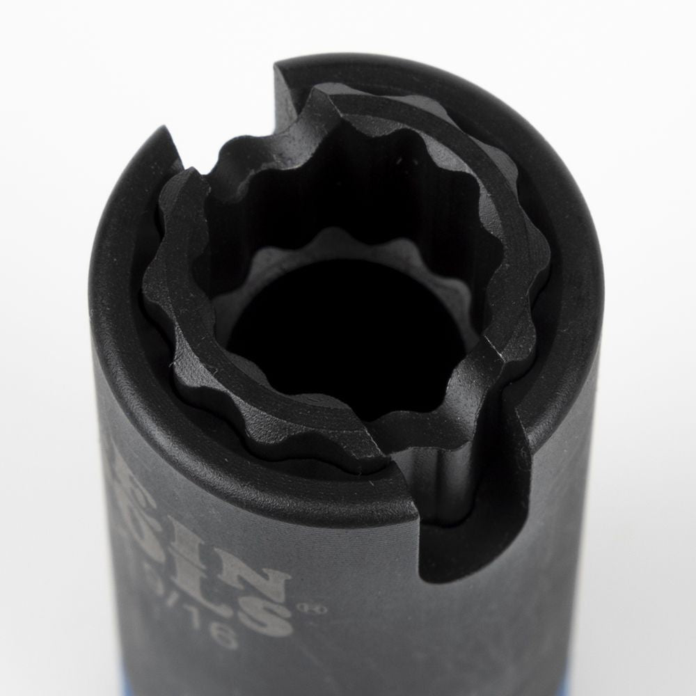 Klein 66031 3-in-1 Slotted Impact Socket, 12-Point, 3/4" and 9/16"