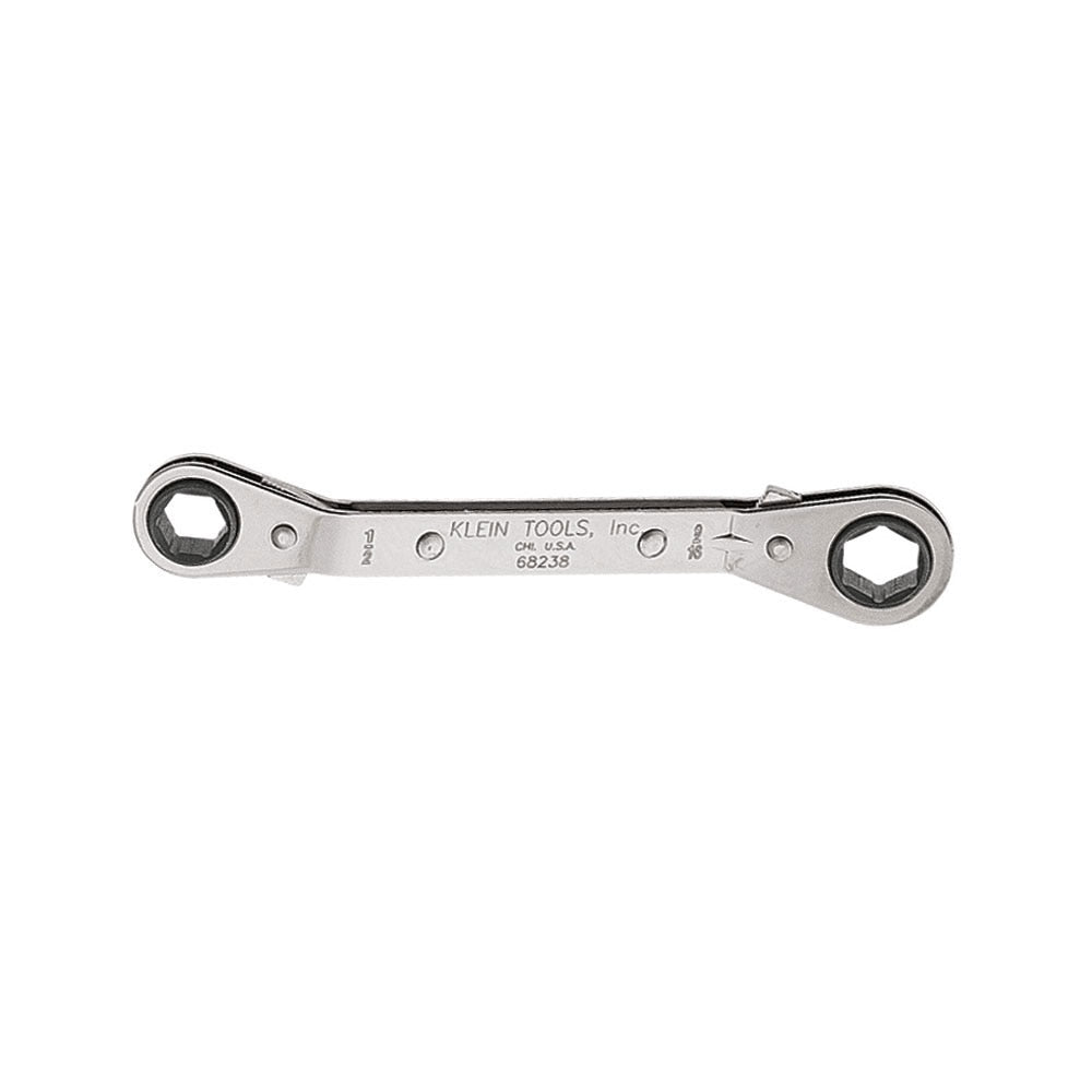 Klein Tools 68238 Reversible Ratcheting Box Wrench, 1/2 x 9/16&quot;