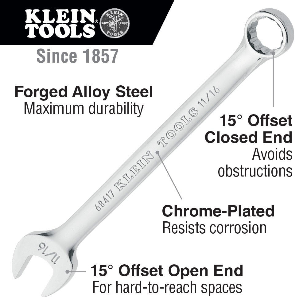 Klein Tools 68402 Combination Wrench Set, 9-Piece