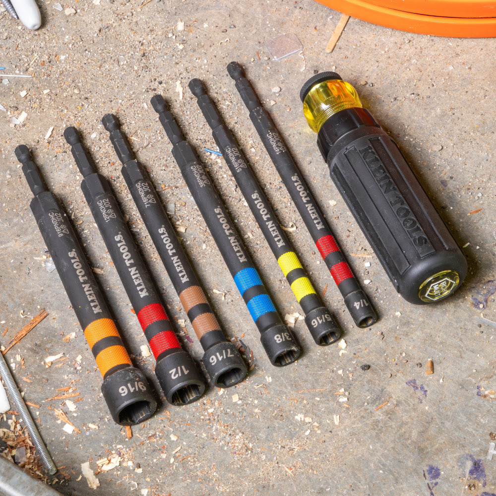 Klein 716PNDHC 7/16" Hollow Magnetic Color-Coded Power Nut Driver