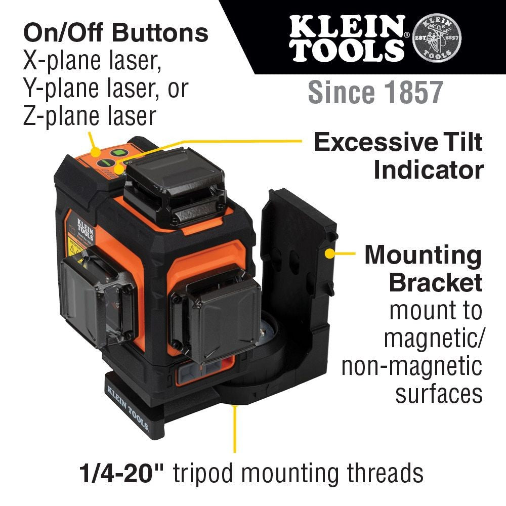 Klein 93PLL Rechargeable Self-Leveling 360 Green Planar Laser Level
