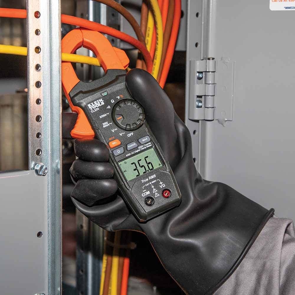 Klein CL220 Digital Clamp Meter, AC Auto-Ranging 400 Amp with Temp