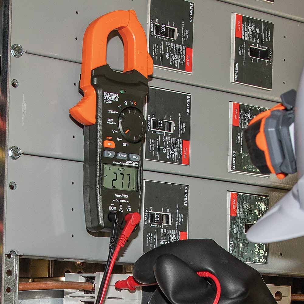 Klein CL220 Digital Clamp Meter, AC Auto-Ranging 400 Amp with Temp