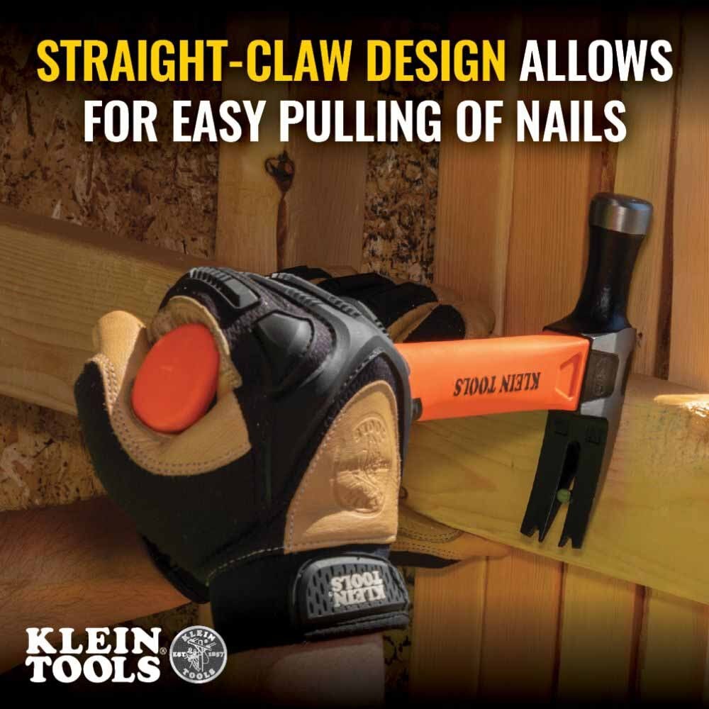 Klein H80718 Straight-Claw Hammer, 18 oz, 15"