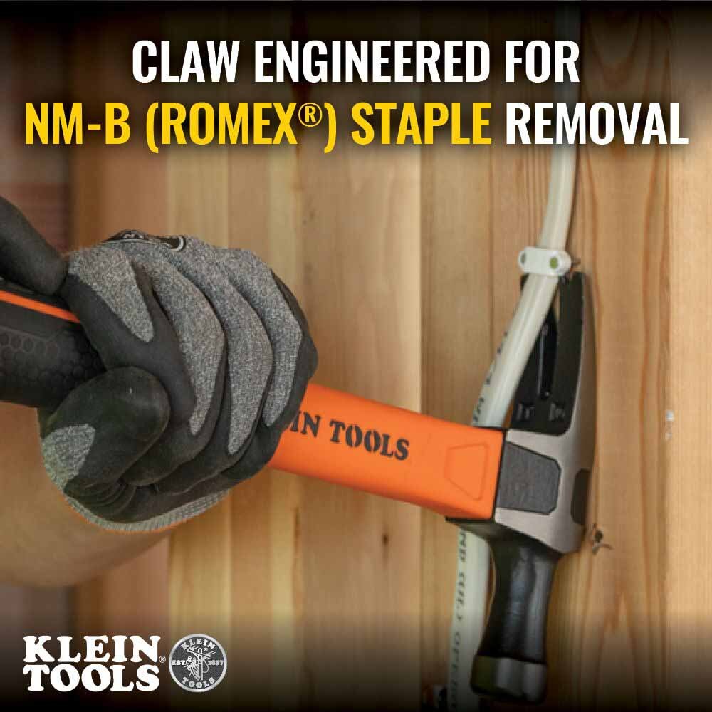 Klein H80718 Straight-Claw Hammer, 18 oz, 15"