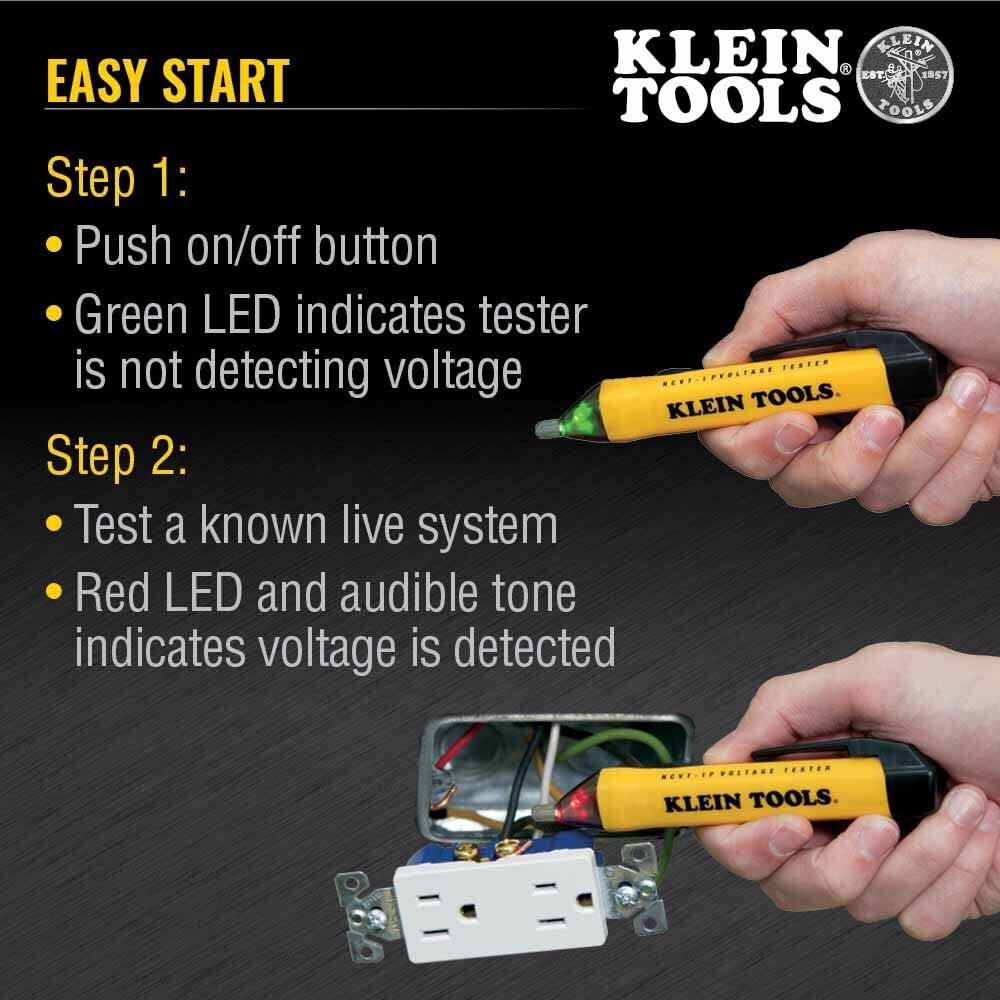 Klein NCVT1P Non-Contact Voltage Tester Pen, 50 to 1000V AC