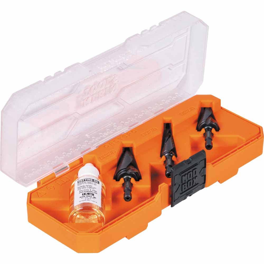 Klein Tools QRST3PC Premium All Purpose Quick Release Step Bit Kit, 3 Piece