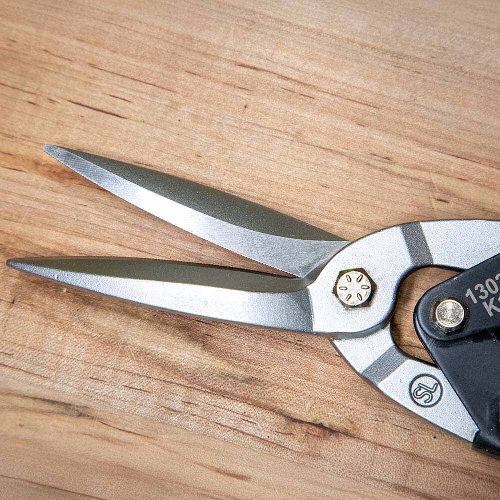 Klein 1302S Long Cut Aviation Snips, Straight