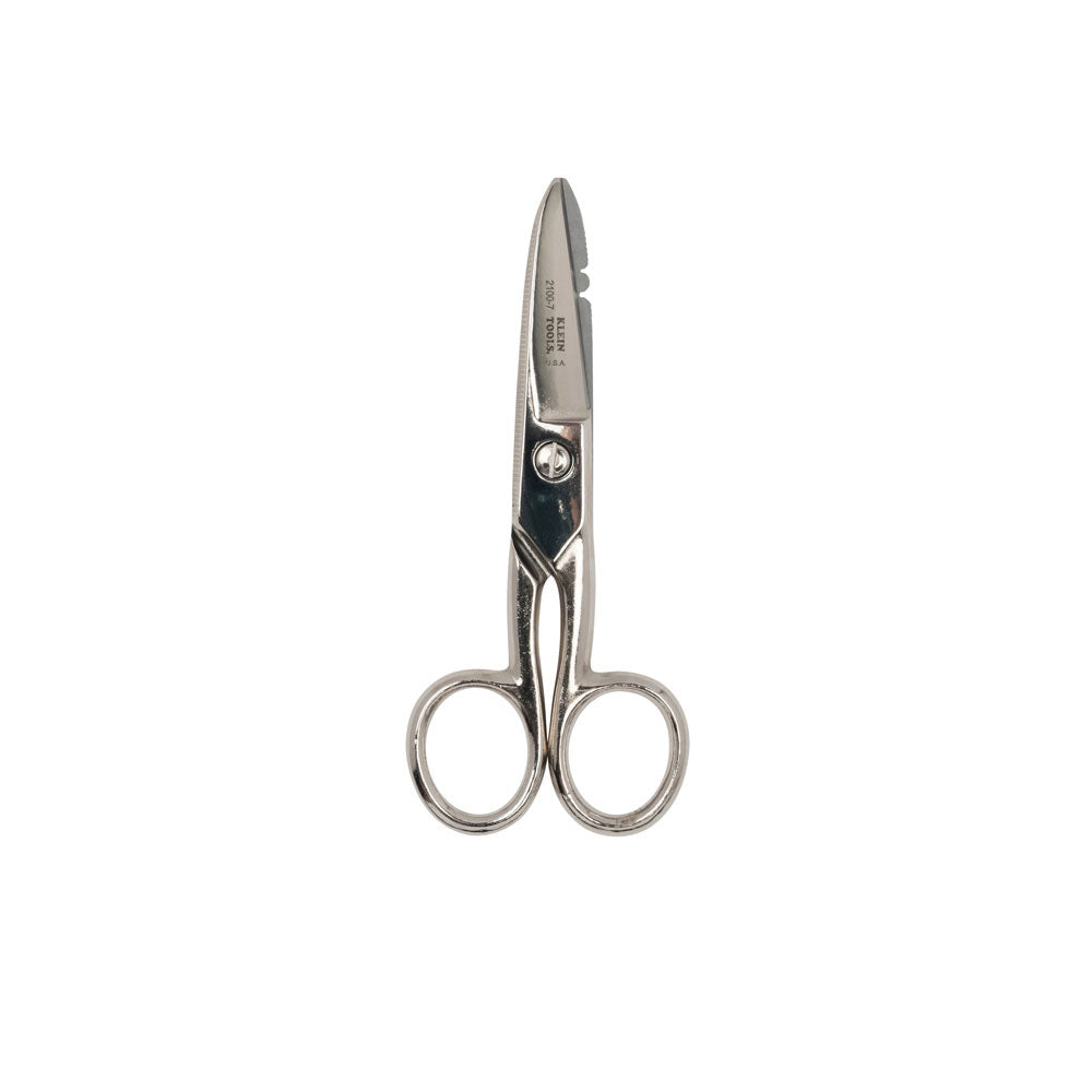 Klein 2100-7 Electrician's Scissors, Nickel Plated
