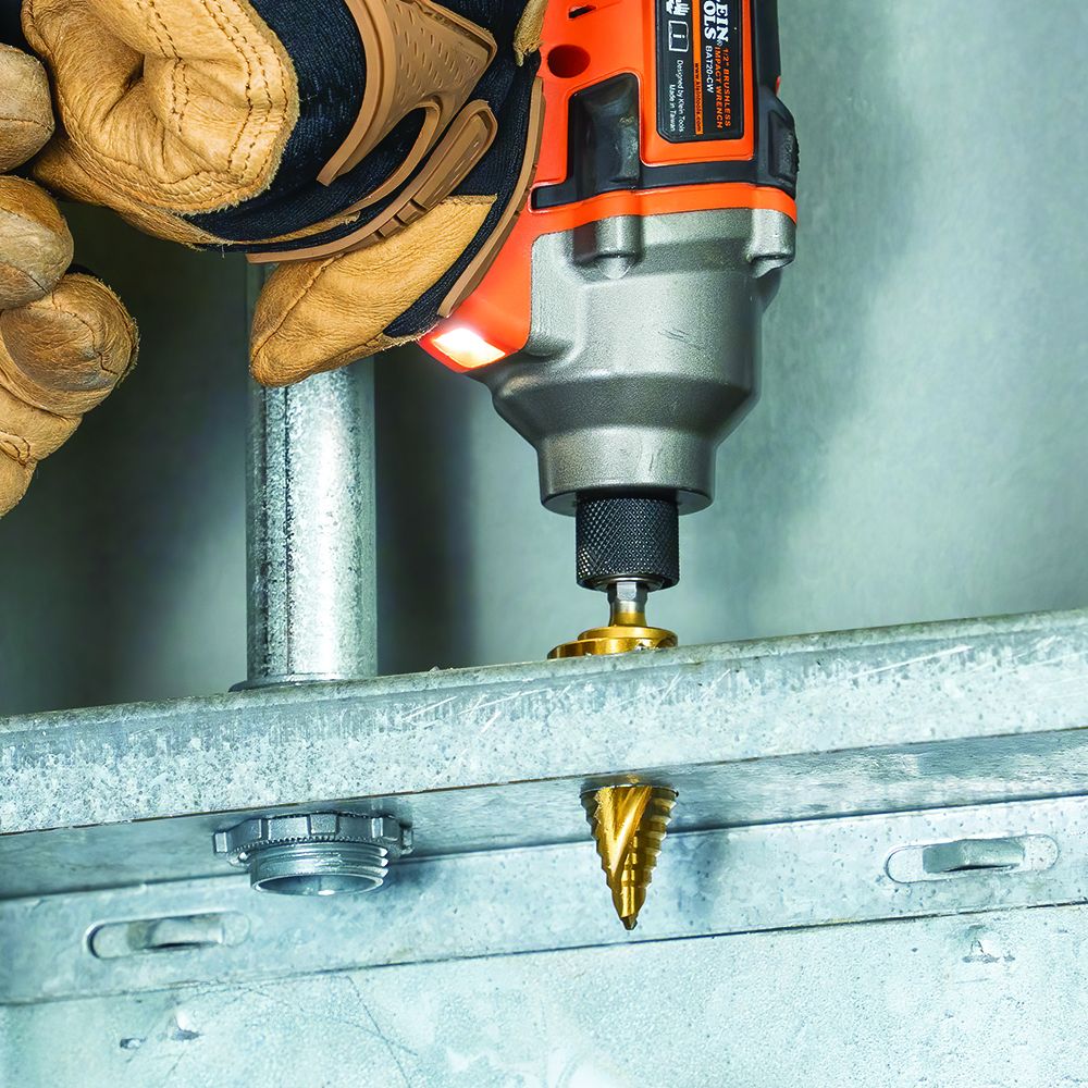 Klein 25960 Step Drill Bit, Spiral Double-Fluted, 7/8" to 1-3/8", VACO
