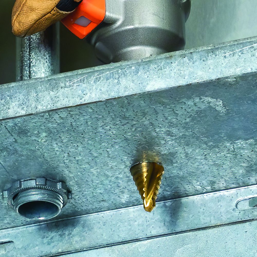 Klein 25963 Step Drill Bit, Spiral Double-Fluted, 1/4" to 3/4", VACO