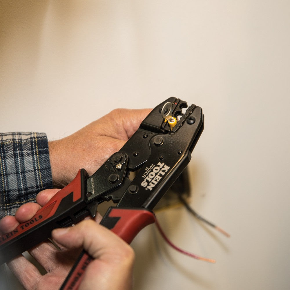 Klein 3005CR Ratcheting Crimper, 10-22 AWG - Insulated Terminals