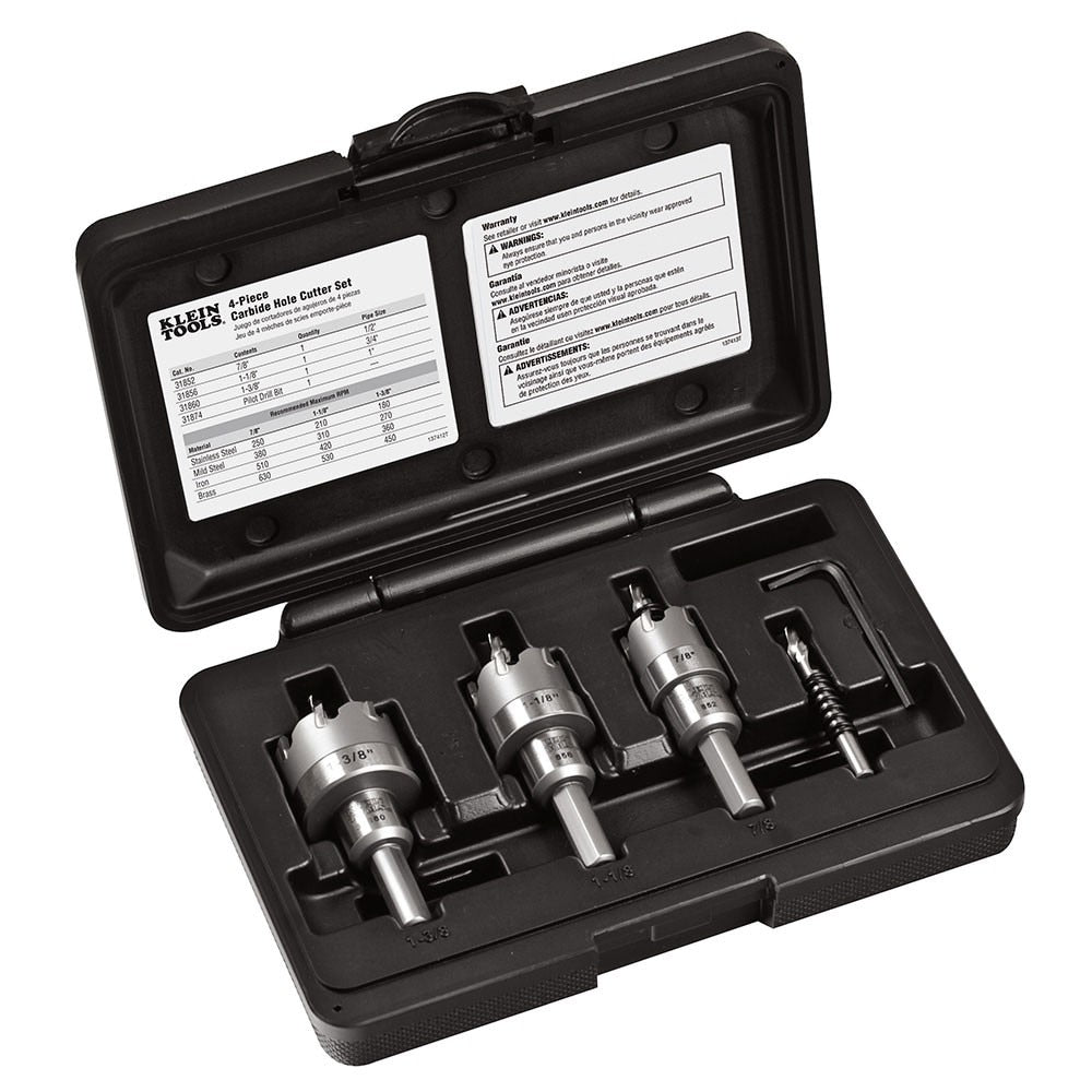 Klein 31872 Carbide Hole Cutter Set 4 Piece