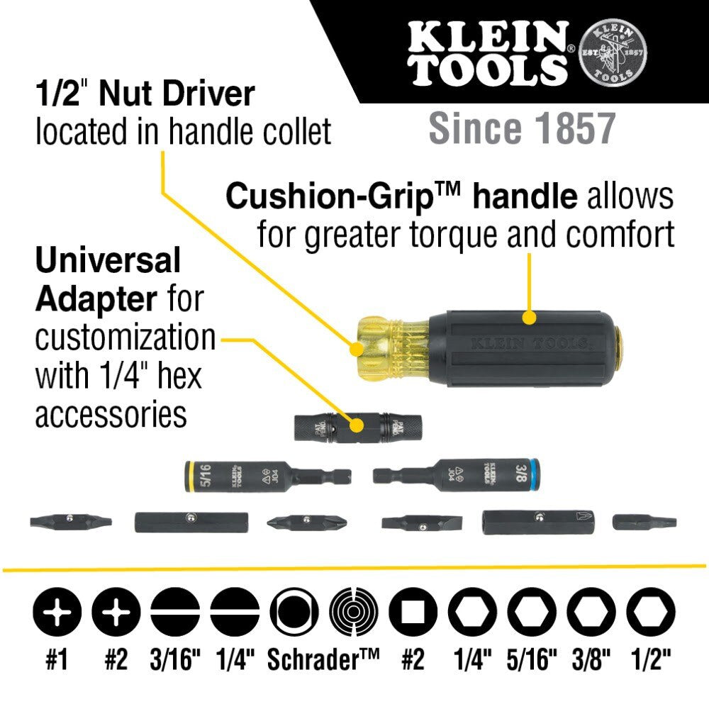 Klein 32527HD KNECTImpact-Rated HVAC Screwdriver / Nut Driver, 11-in-1