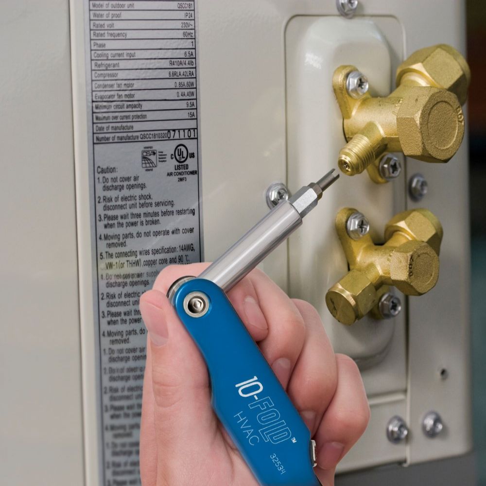 Klein 32534 10 Fold Screwdriver with Schrader Valve Core