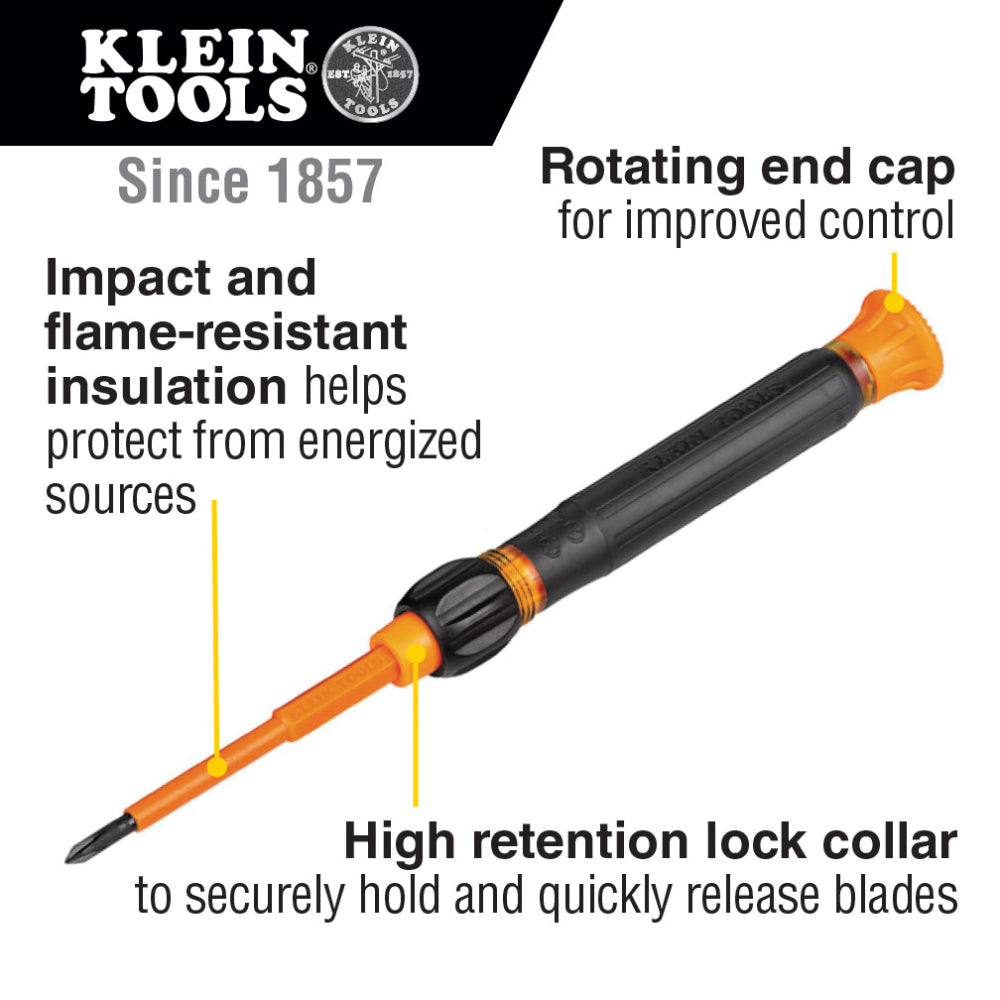Klein 32584INSR 8-in-1 Insulated Precision Screwdriver Set with Case