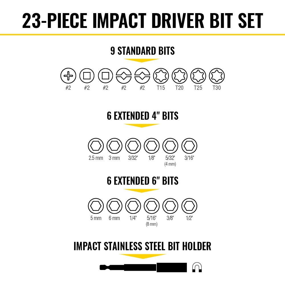 Klein 33804 ProFlex Impact-Rated Interchangeable Ratcheting T-Handle Set, 23-Piece