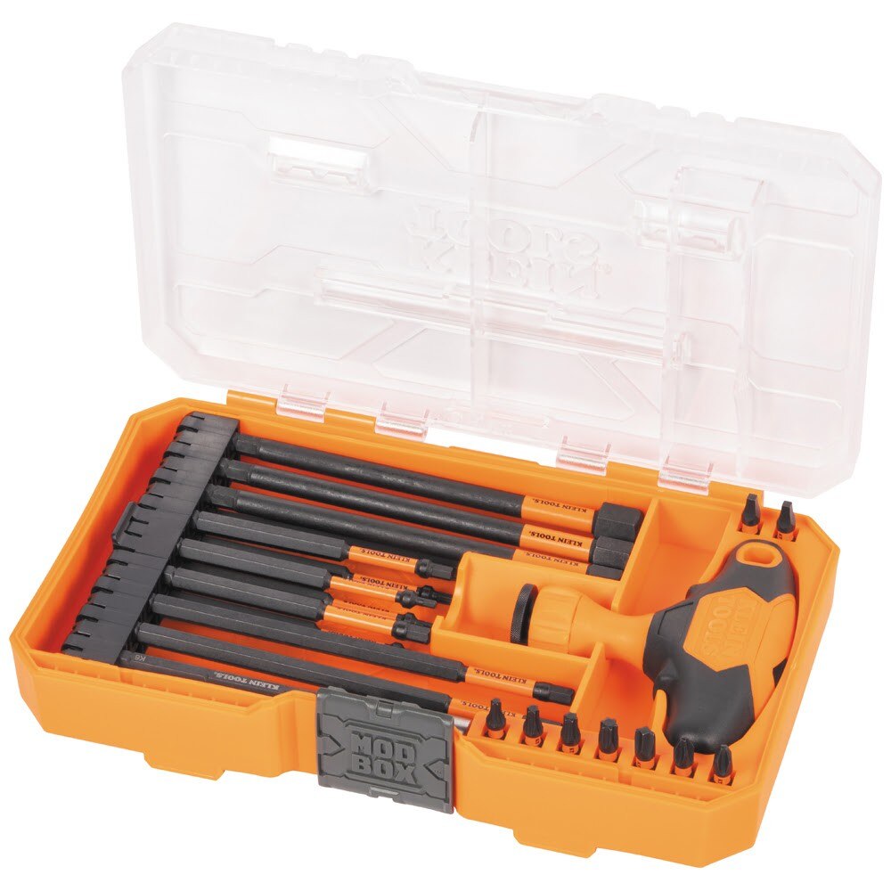Klein 33804 ProFlex Impact-Rated Interchangeable Ratcheting T-Handle Set, 23-Piece
