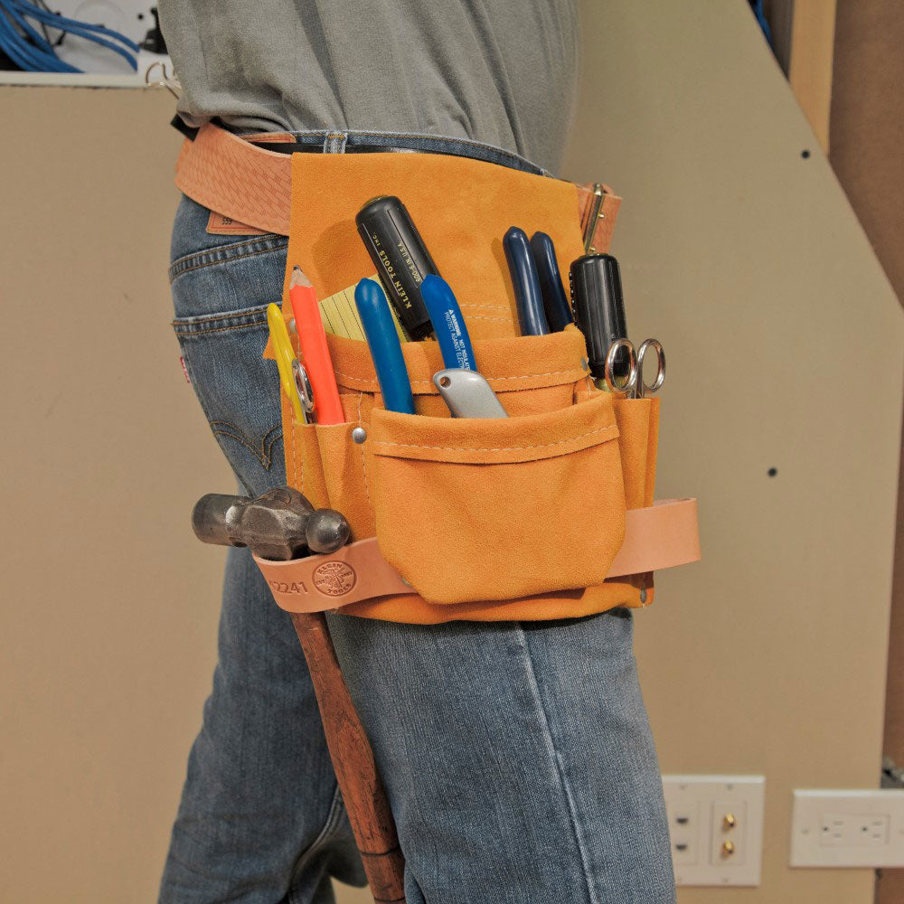 Klein 42241 Tool Pouch, 6-Pockets for Nails, Screws and Tools