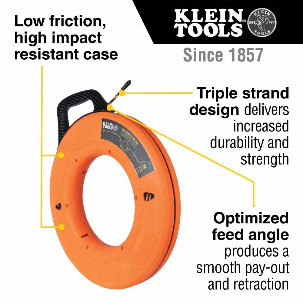 Klein 50376 High Flex Polyester Fish Tape, 150'
