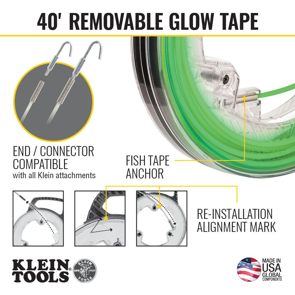 Klein 50660 40' Glow in the Dark Fish Tape