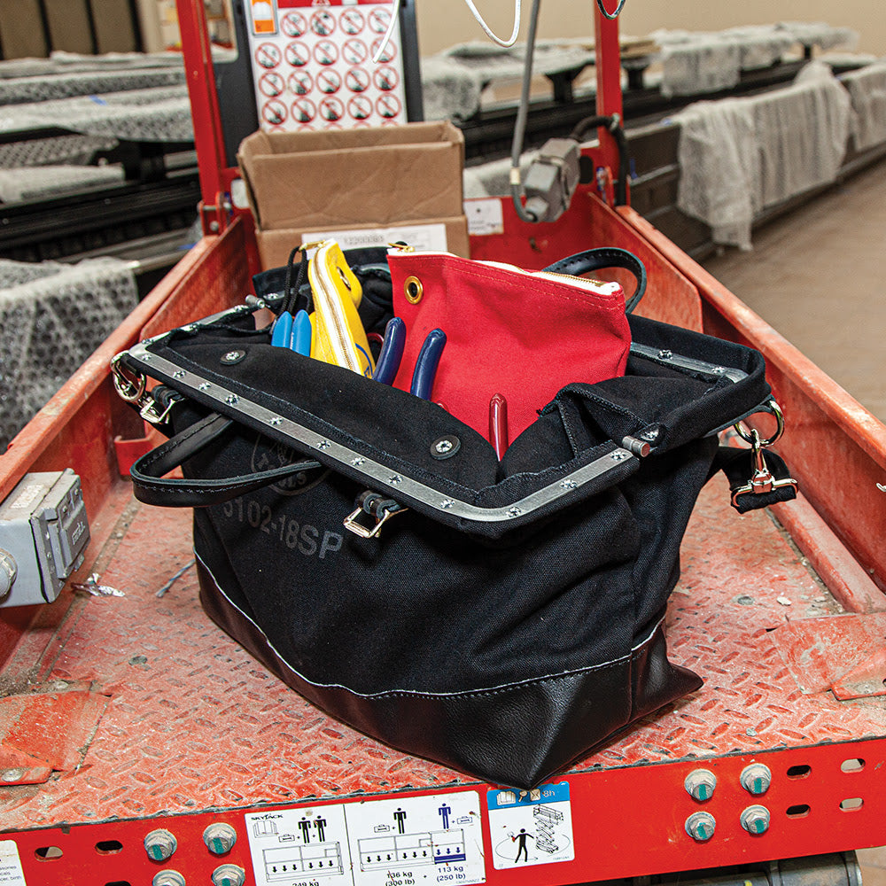 Klein 510218SPBLK Deluxe Black Canvas Tool Bag, 18"