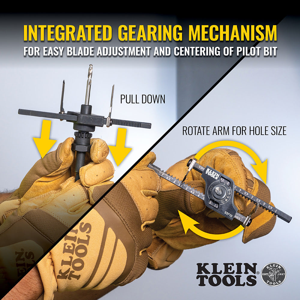 Klein 53701 Replacement Blades and Bit for Adjustable Hole Saw 53710