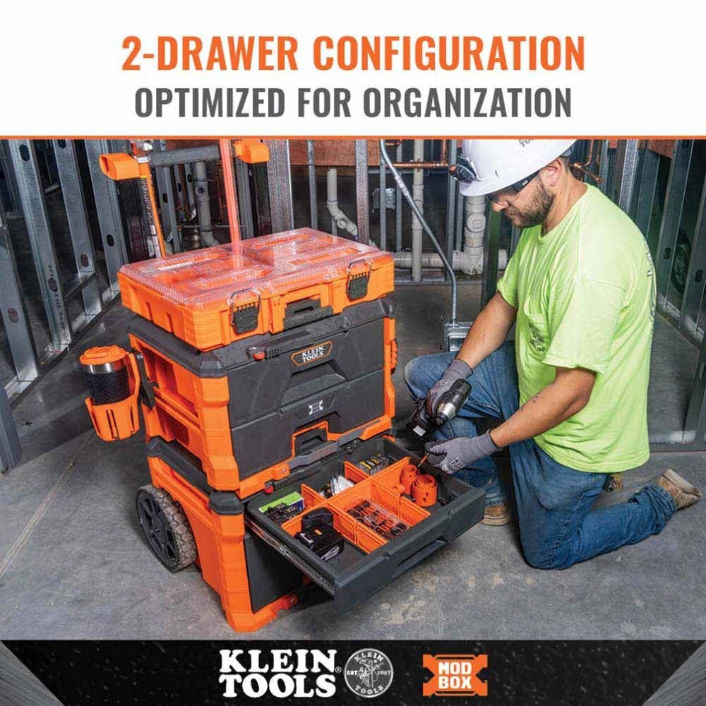 Klein 54801MB MODbox Two Drawer Rolling Tool Box
