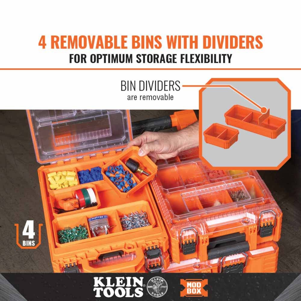 Klein 54810MB MODbox Replacement Bins, Short, 4-Pack