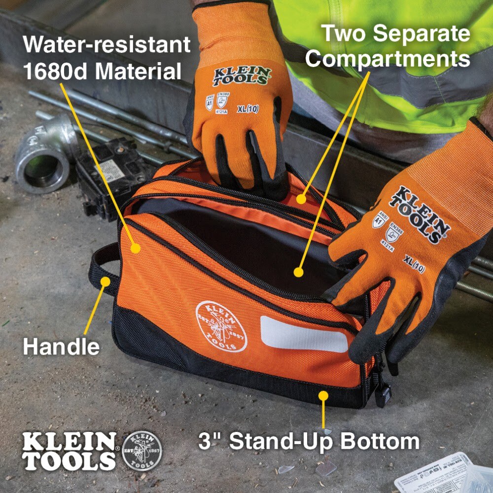 Klein 55582 Double Zipper Bag, 10 x 6"
