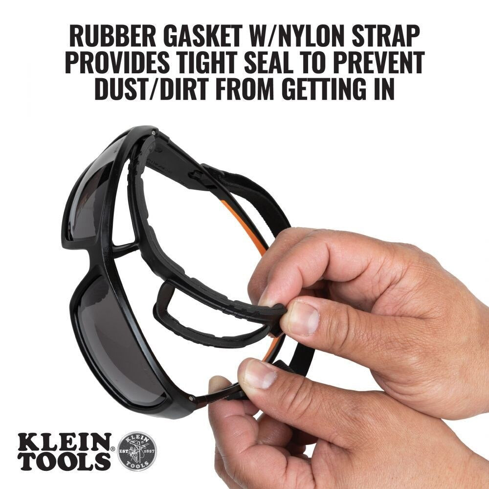 Klein 60471 Professional Full-Frame Gasket Safety Glasses, Gray Lens