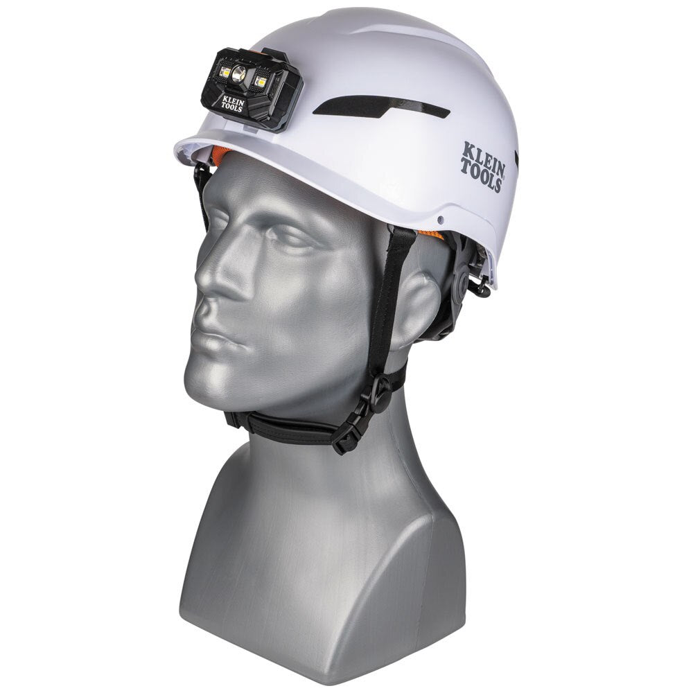 Klein 60525 Safety Helmet, Type-2, Non-Vented Class E, with Rechargeable Headlamp