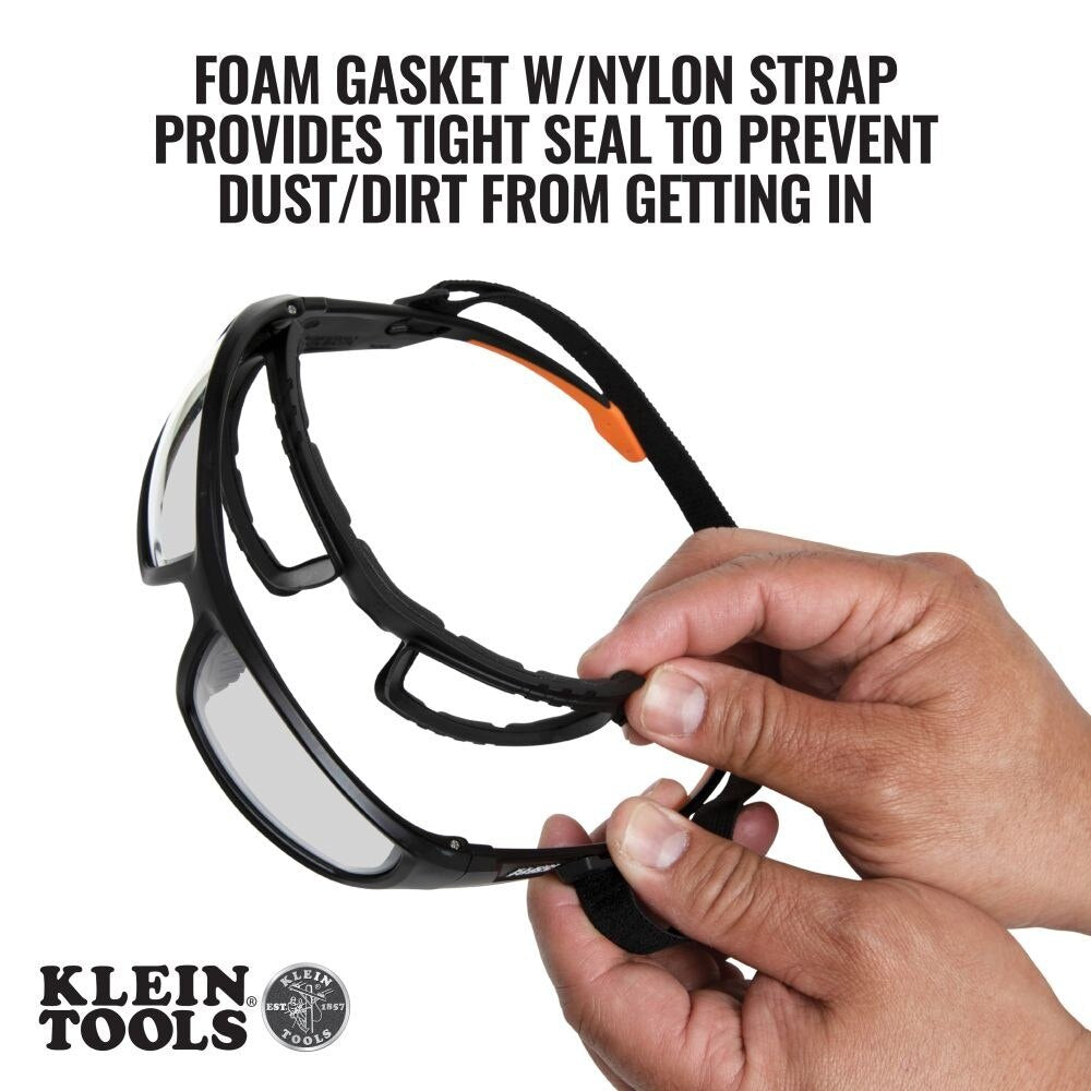 Klein 60538 Professional Full-Frame Gasket Safety Glasses, Indoor/Outdoor Lens