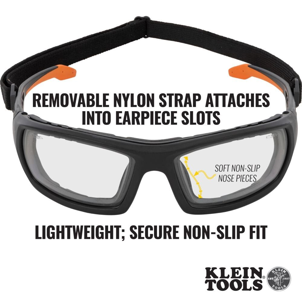 Klein 60538 Professional Full-Frame Gasket Safety Glasses, Indoor/Outdoor Lens