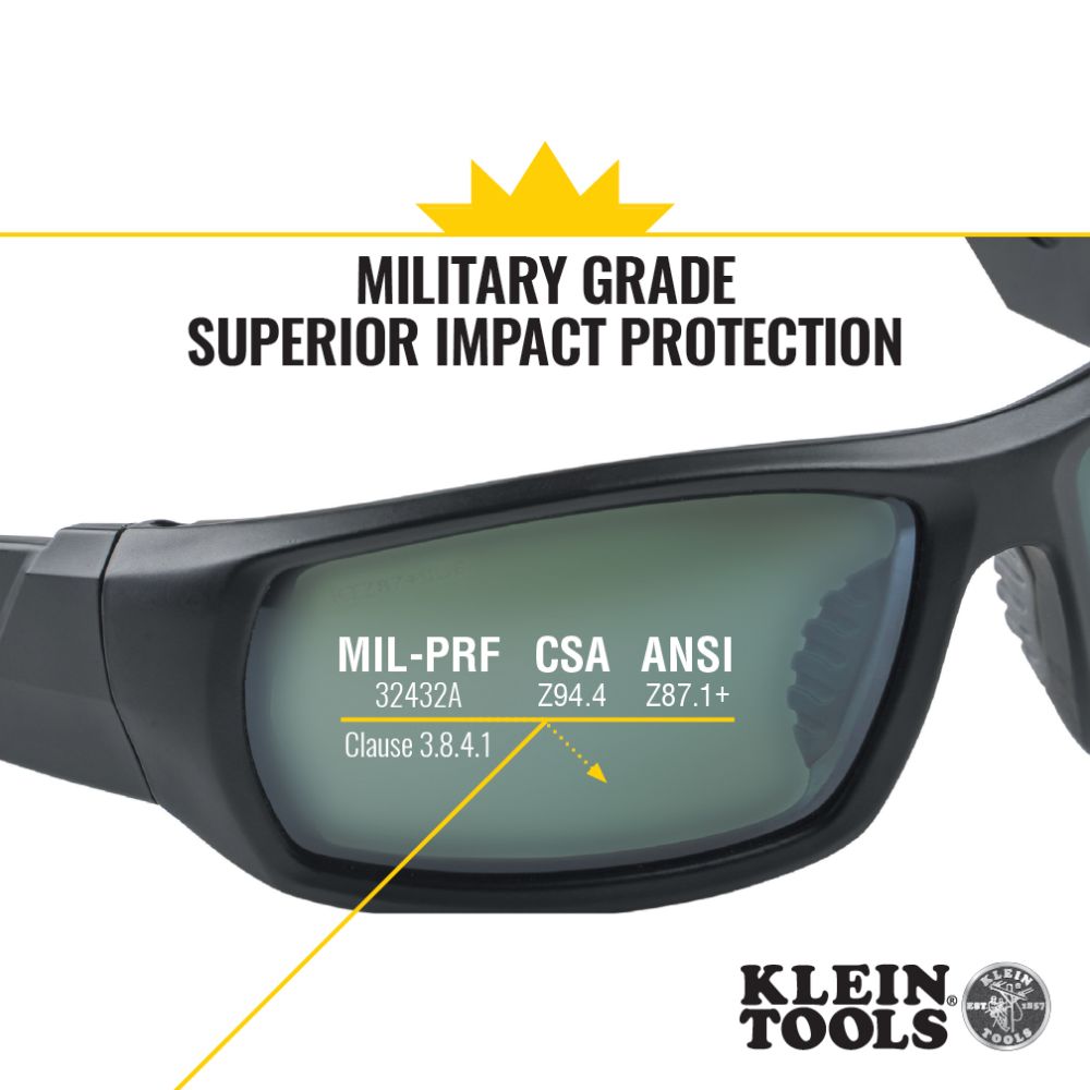 Klein 60539 Professional Safety Glasses, Full Frame, Polarized Lens