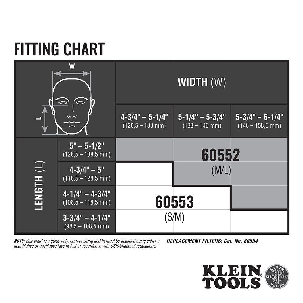 Klein 60552 P100 Half-Mask Respirator, M/L