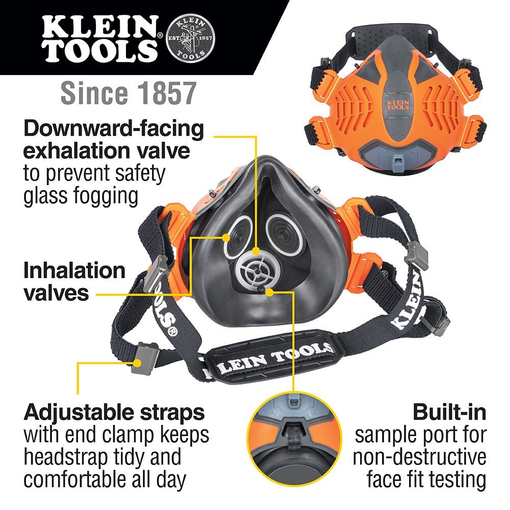 Klein 60553 P100 Half-Mask Respirator, S/M