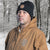Klein 60569 Heavy Knit Hat, Black, Leather Logo