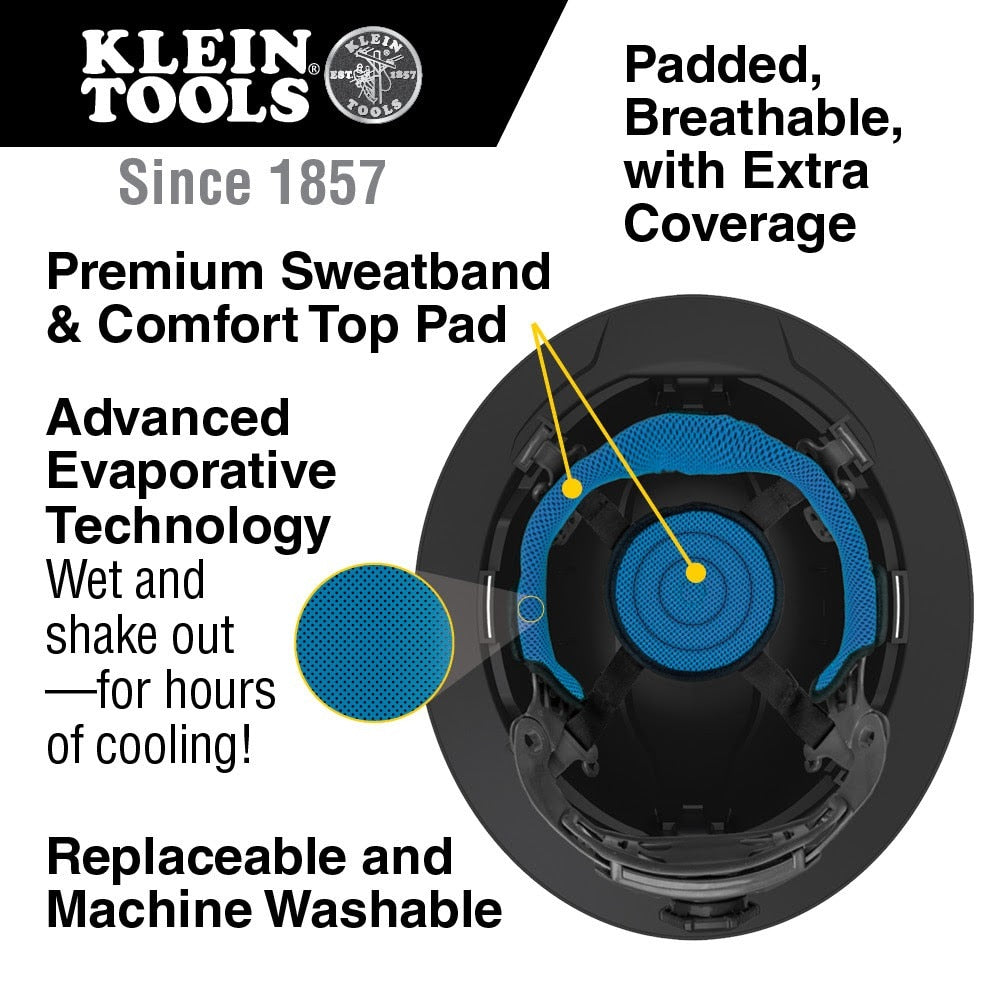 Klein 60626 Hard Hat, Premium KARBN Pattern, Vented Full Brim, Class C