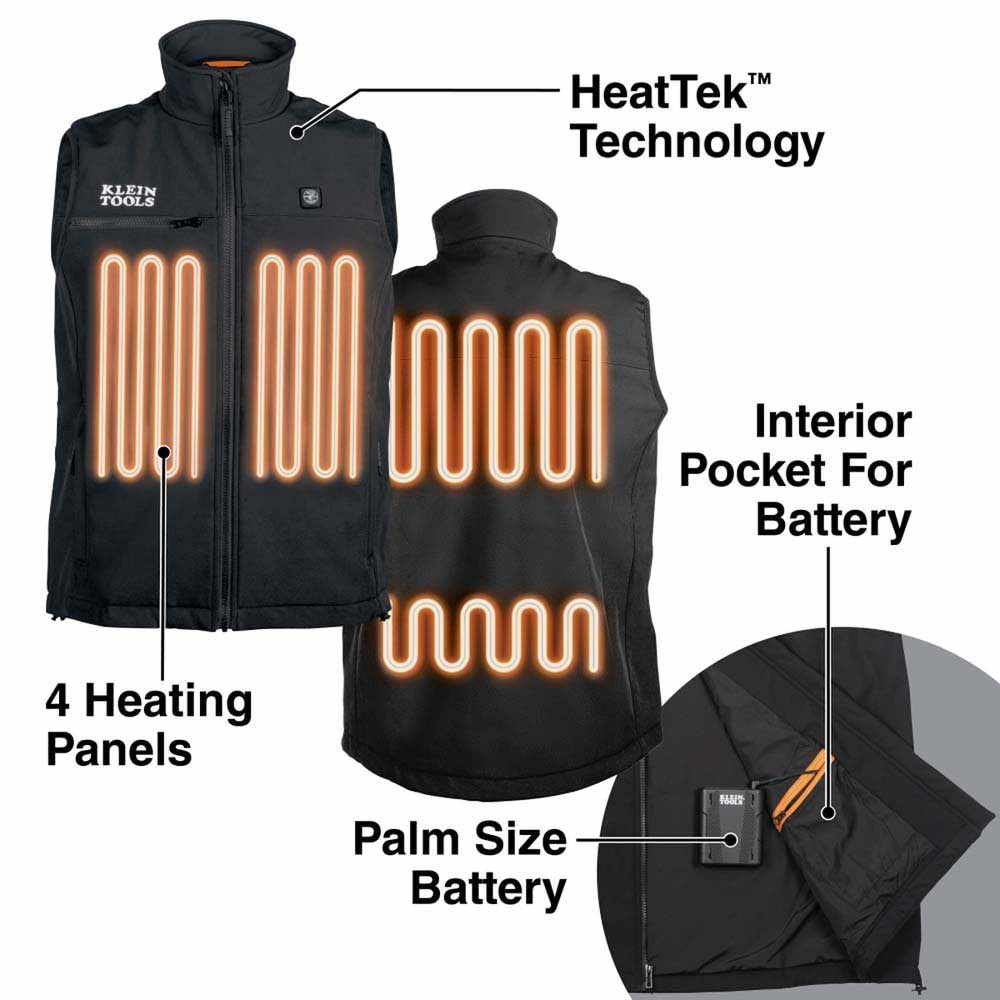 Klein 60953 Heated Base Layer Vest, Medium