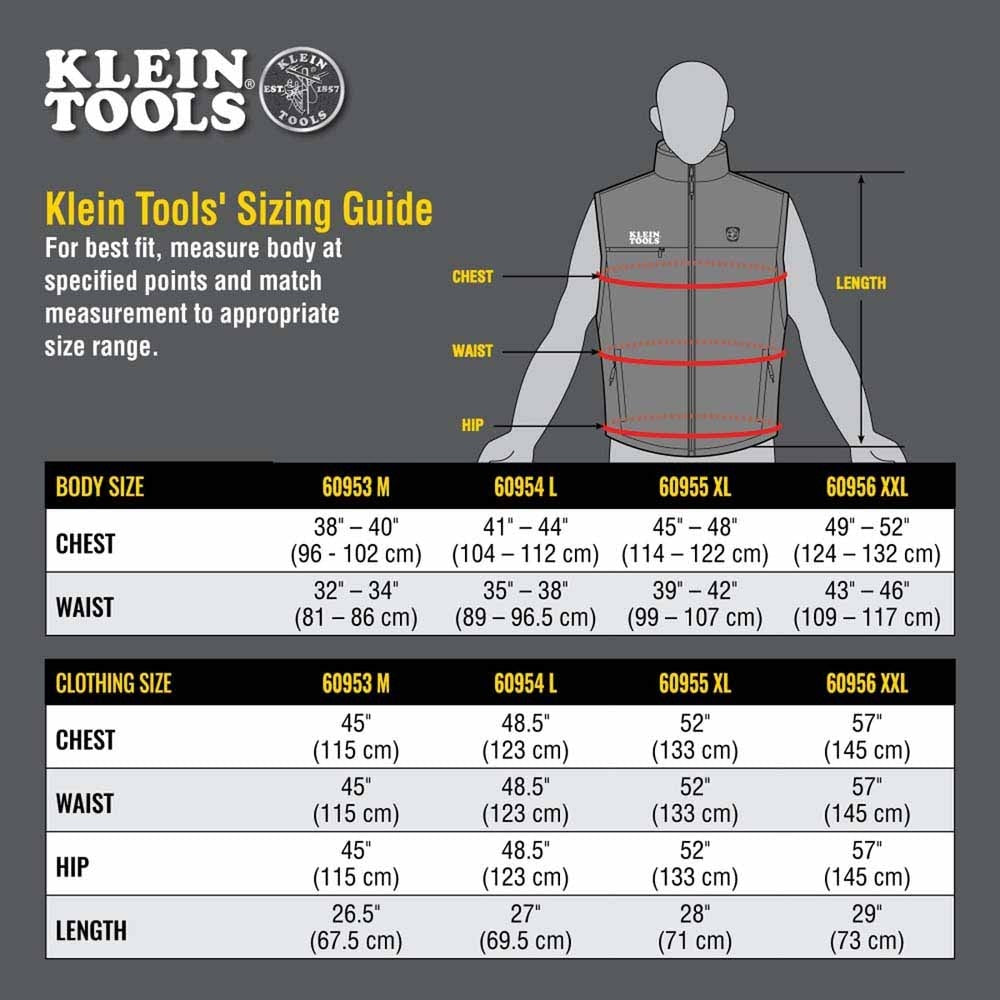 Klein 60955 Heated Base Layer Vest, Extra-Large