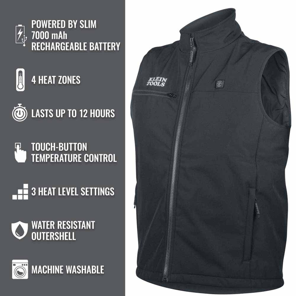 Klein 60956 Heated Base Layer Vest, 2X-Large