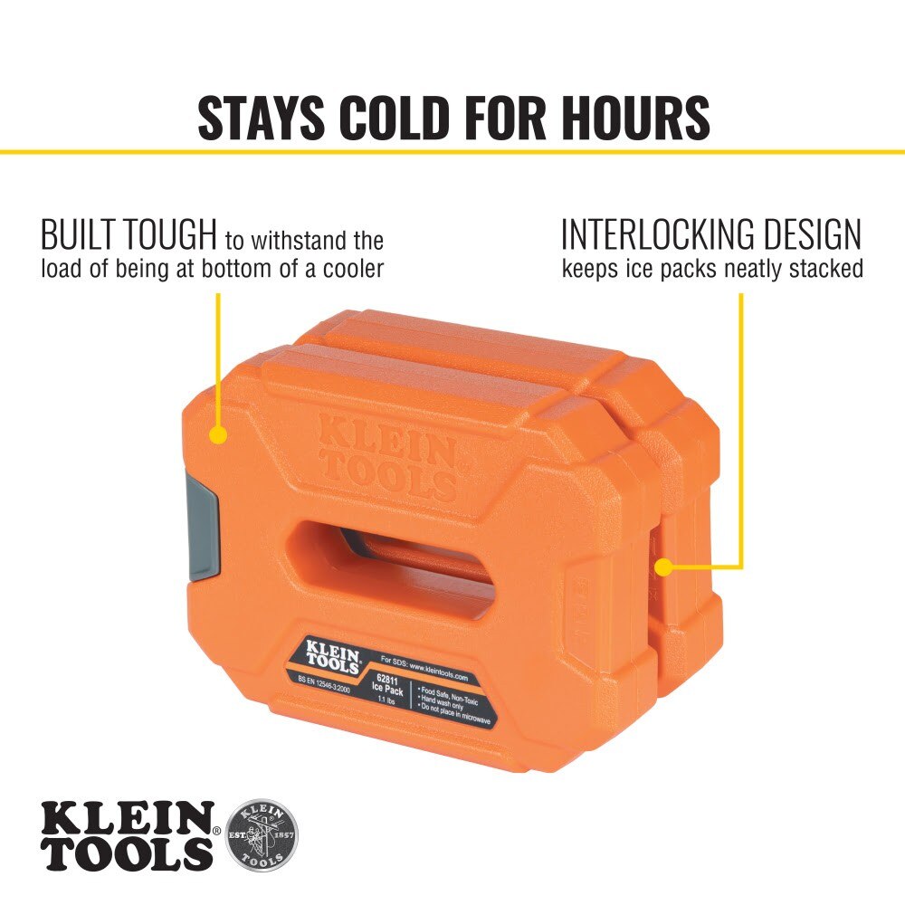 Klein 62811 Reusable Cooler Ice Packs, 2-Pack