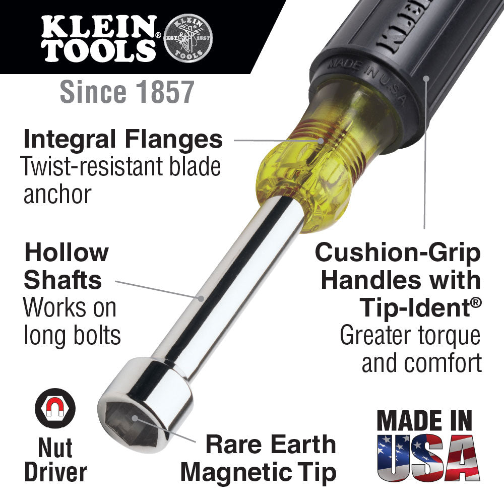 Klein 646-3/8M 3/8" Magnetic Tip Nut Driver 6" Shaft
