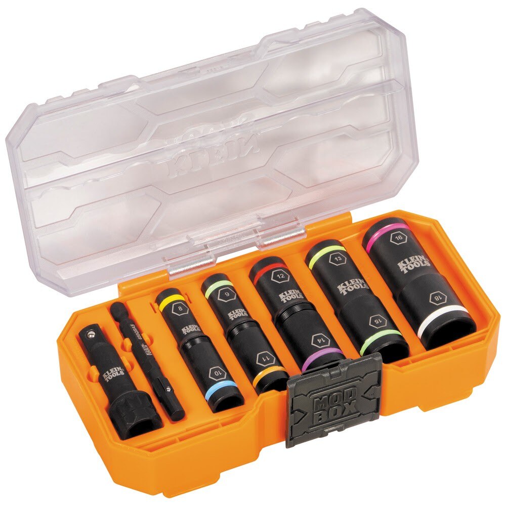 Klein 65619 KNECTFlip-10 Heavy Duty Flip Impact Socket Set, Metric, 8-Piece