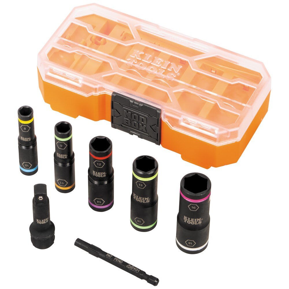 Klein 65619 KNECTFlip-10 Heavy Duty Flip Impact Socket Set, Metric, 8-Piece