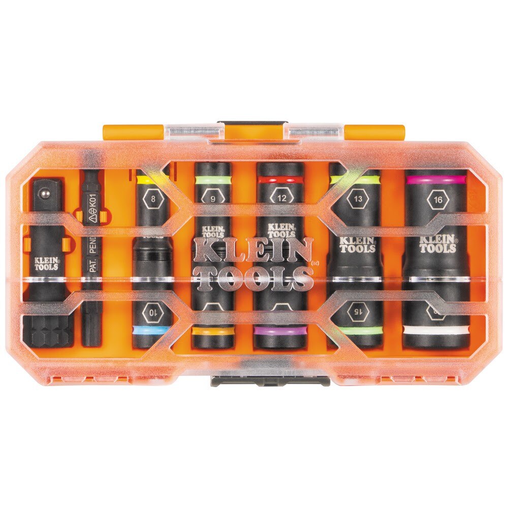 Klein 65619 KNECTFlip-10 Heavy Duty Flip Impact Socket Set, Metric, 8-Piece