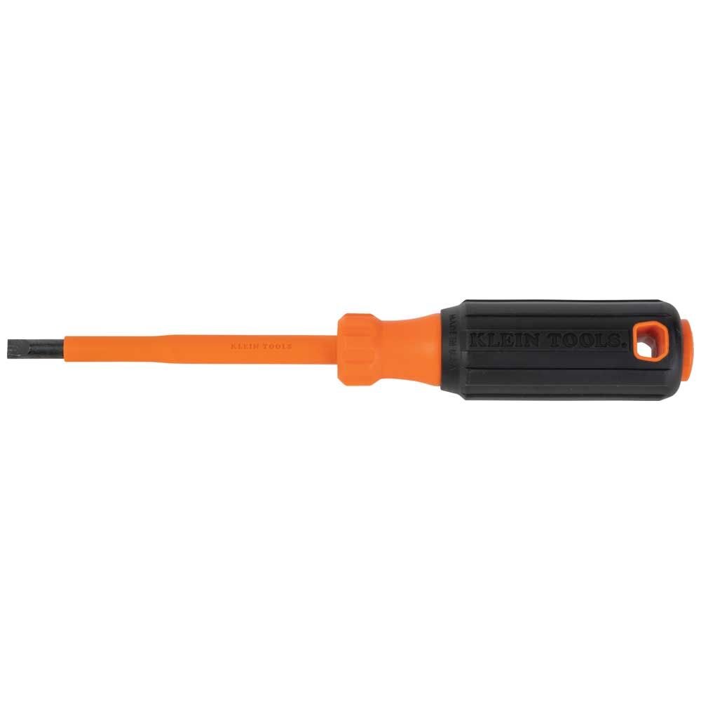 Klein 6824INS Insulated Screwdriver, 1/4" Cabinet Tip, 4" Round Shank