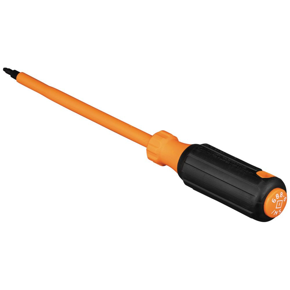 Klein 6886INS Insulated Screwdriver, #1 Square Tip, 6" Shank