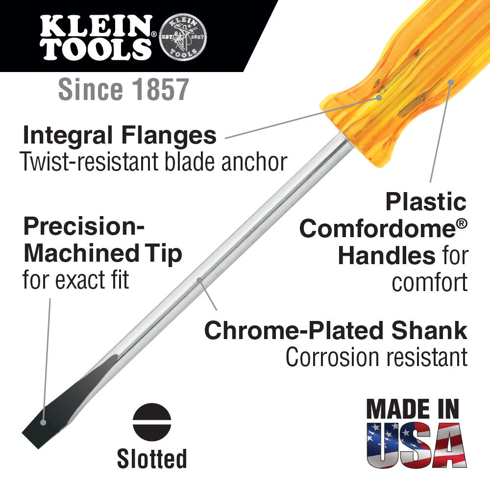 Klein Tools 70155 3/16" Cabinet Tip Screwdriver 20" Shank
